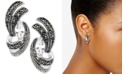Macy's Cubic Zirconia & Marcasite Swirl Stud Earrings in Silver-Plate